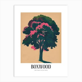 Boxwood Tree Colourful Illustration 3 Poster Art Print