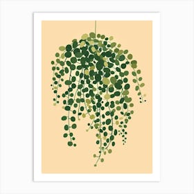 String Of Pearls Plant Minimalist Illustration 1 Art Print