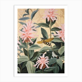 Bee Balm 2 Flower Painting Art Print