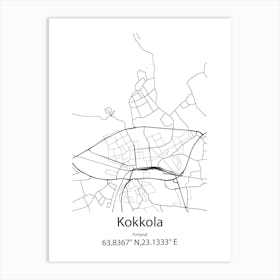 Kokkola,Finland Minimalist Map Art Print