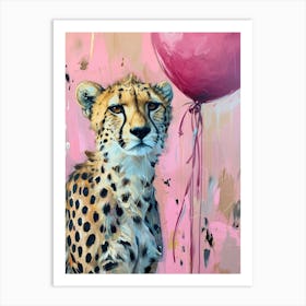 Cute Cheetah 1 With Balloon Art Print