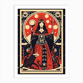 The High Priestess Tarot Card, Vintage 2 Art Print