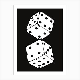 Black And White Dice Art Art Print