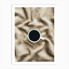 Coffee Cup On A Blanket Art Print