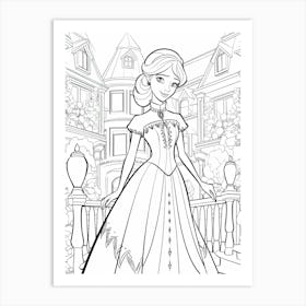 Arendelle (Frozen) Fantasy Inspired Line Art 2 Art Print