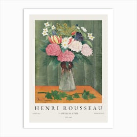 Henri Rousseau Flowers In A Vase Art Print