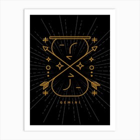 Gemini — Zodiac geometric Art Print