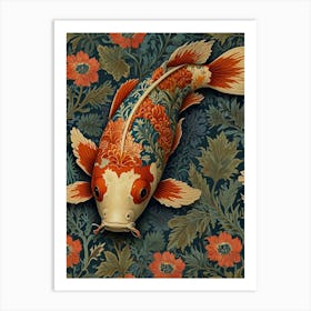 Koi Fish Style William Morris 1 Art Print