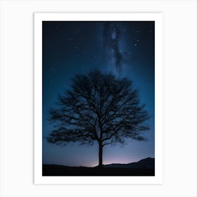 Lone Tree At Night 4 Art Print