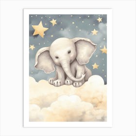Sleeping Baby Elephant Art Print