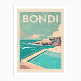 Bondi Vintage Travel Poster Art Print
