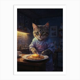 Cat In The Kitchen Art Print