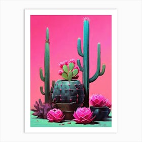 Cactus art print Art Print