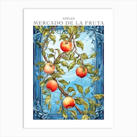 Mercado De La Fruta Apples Illustration 1 Poster Art Print