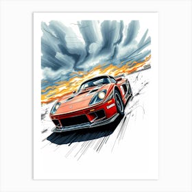 Saab 900 Art Print