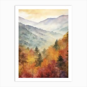 Autumn Forest Landscape Great Smoky Mountains National Park Art Print