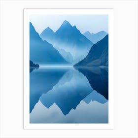 Reflection Of Mountains In A Lake Art Print