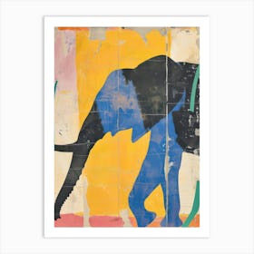 Elephant 1 Cut Out Collage Art Print