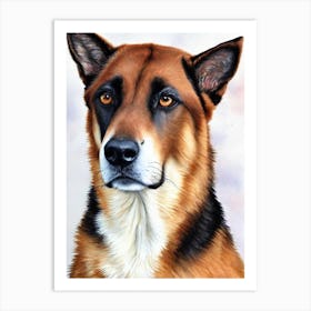 Belgian Malinois 3 Watercolour Dog Art Print