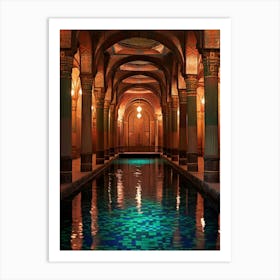 Basilica Cistern Yerebatan Sarnc Pixel Art 4 Art Print