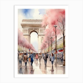 Champs-Elysées Avenue. Paris. The atmosphere and manifestations of spring. 3 Art Print