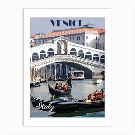 Venice, Italy Travel Poster, Karen Arnold 1 Art Print