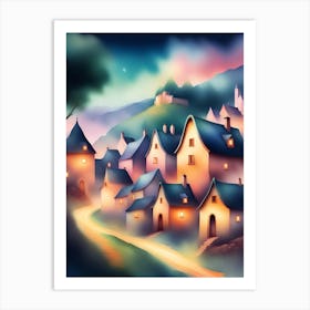 Night In The Village Art Print