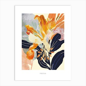 Colourful Flower Illustration Poster Freesia 2 Art Print