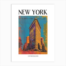Flatiron Building New York Colourful Silkscreen Illustration 1 Poster Art Print