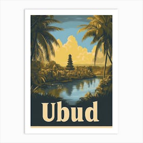 Aihrgdesign A Retro Travel Poster For Ubud Art Print