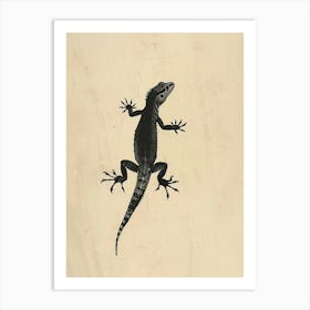 Day Gecko Block Print 3 Art Print