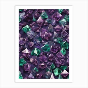 Purple And Green Gemstones Art Print