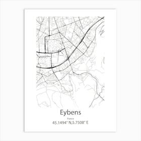 Eybens,France Minimalist Map Art Print