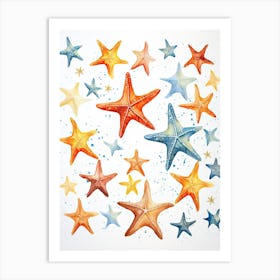 Starfish Watercolour In Autumn Colours 0 Art Print