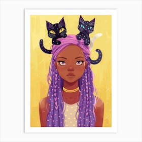 Cat Girl 5 Art Print