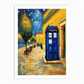 Tardis On The Terrace At Arles - Van Gogh inspired Art Print 13 Art Print