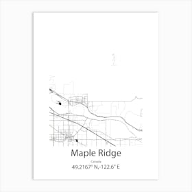 Maple Ridge,Canada Minimalist Map Art Print