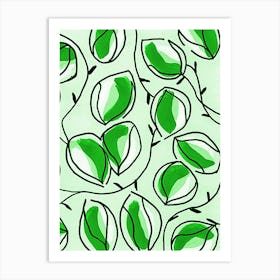 Seed Pods Bright Green Art Print