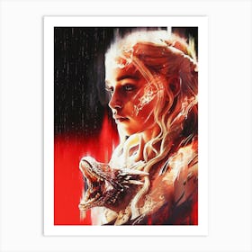 Daenerys And Her Dragons Art Print