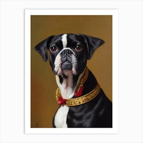 French Bulldog Renaissance Portrait Oil Painting Art Print