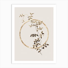 Gold Ring Bridal Creeper Glitter Botanical Illustration n.0119 Art Print