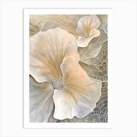 Abstract - White Flowers Art Print