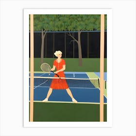 Woman Playing Tennis 1 Art Print