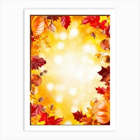 Autumn Leaves Glowing With Bright Yellows Fiery Oranges And Deep Reds Encased Within A Whimsical (3) Art Print