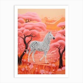 Zebra Under The Baobab Tree 2 Art Print