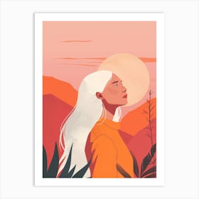 Woman With White Hair Art Print