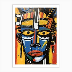 African Head Basquiat style Art Print