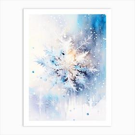 Frozen, Snowflakes, Storybook Watercolours 3 Art Print