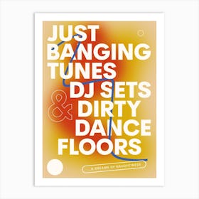 Banging Tunes & DJ Sets... - 00s Indie Lyrics Gallery Wall Music Art Print Art Print