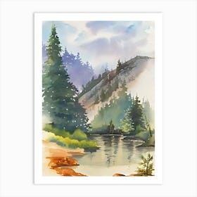 Watercolor Of A River 1 Art Print